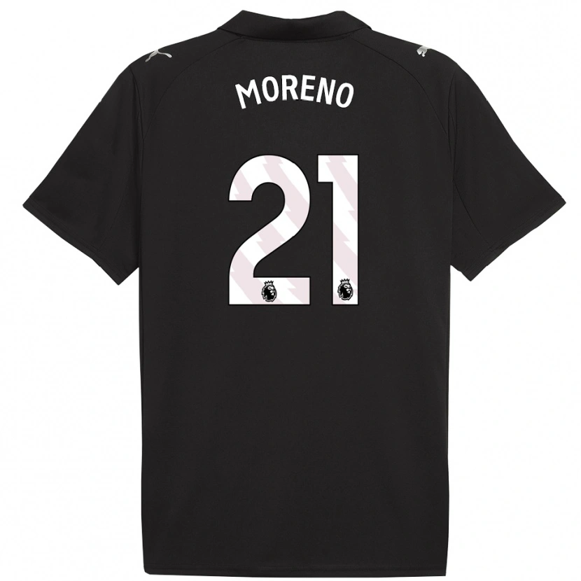 Danxenキッズマルロス・モレノ#21ブラック ホワイトアウェイシャツ2025/26ジャージーユニフォーム