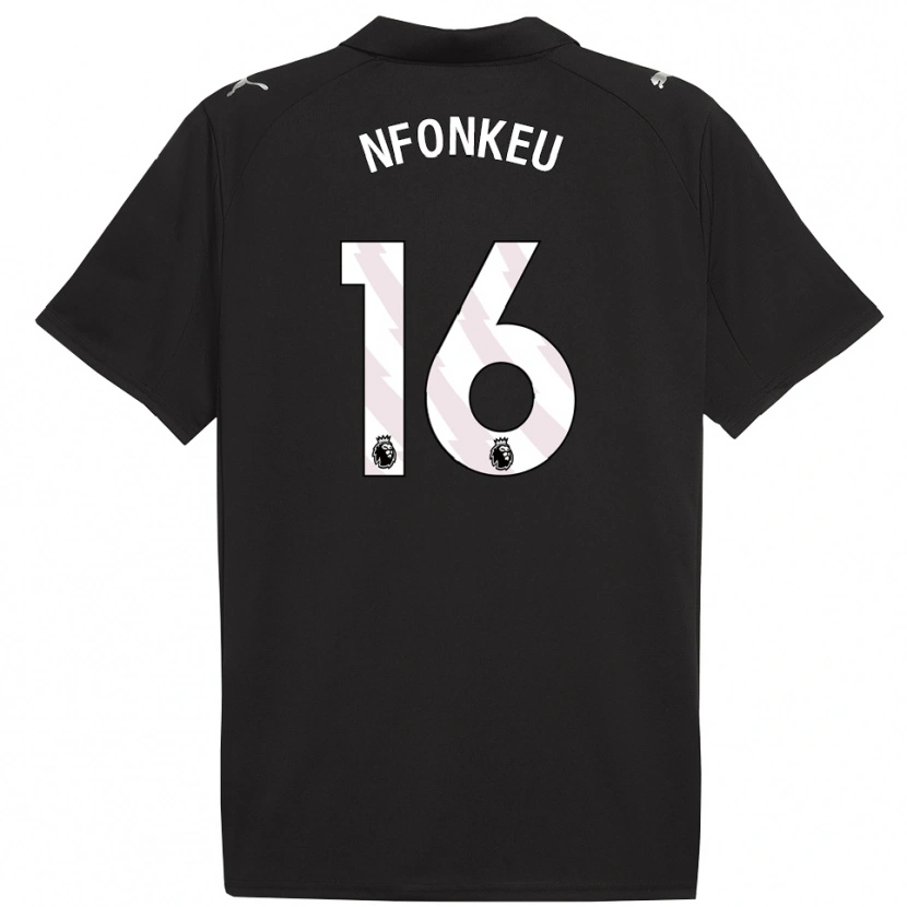 DanxenキッズBrooklyn Nfonkeu#16ブラック ホワイトアウェイシャツ2025/26ジャージーユニフォーム