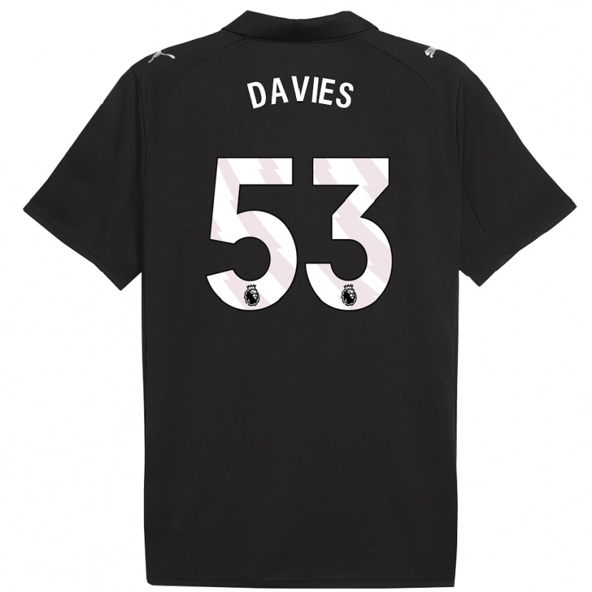 DanxenキッズMayzee Davies#53ブラック ホワイトアウェイシャツ2025/26ジャージーユニフォーム