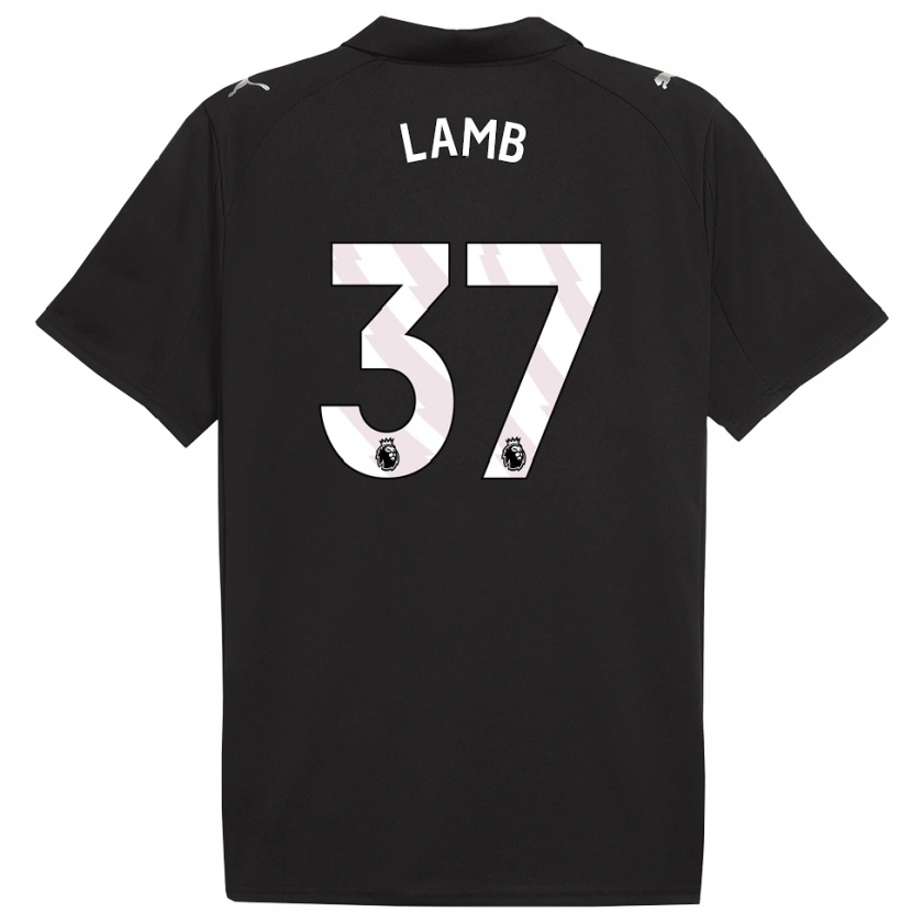 DanxenキッズTeddie Lamb#37ブラック ホワイトアウェイシャツ2025/26ジャージーユニフォーム