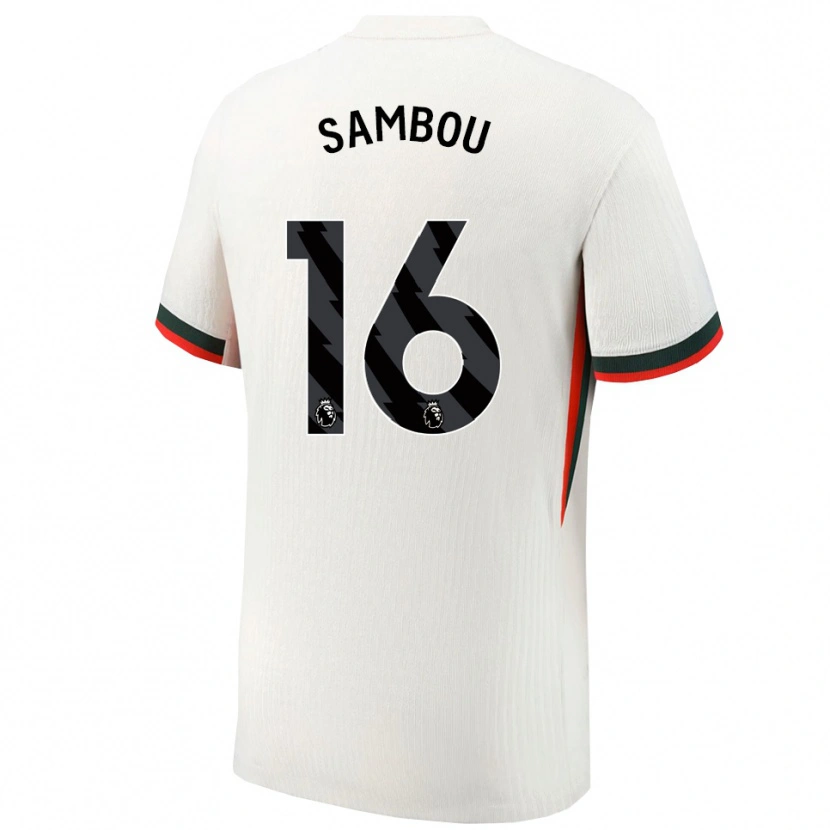 DanxenキッズGabriel Sambou#16ホワイト グリーンアウェイシャツ2025/26ジャージーユニフォーム