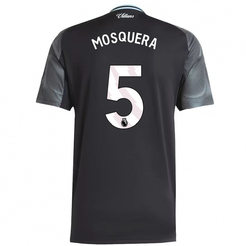 DanxenキッズYeimar Mosquera#5ブラック スカイブルーアウェイシャツ2025/26ジャージーユニフォーム