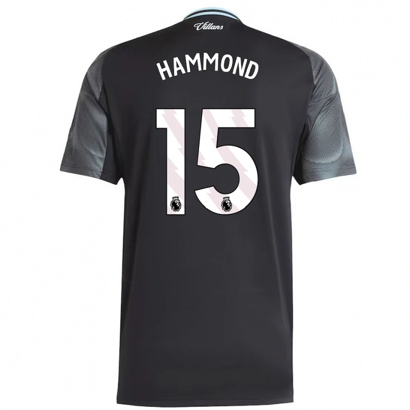 DanxenキッズRio Hammond#15ブラック スカイブルーアウェイシャツ2025/26ジャージーユニフォーム