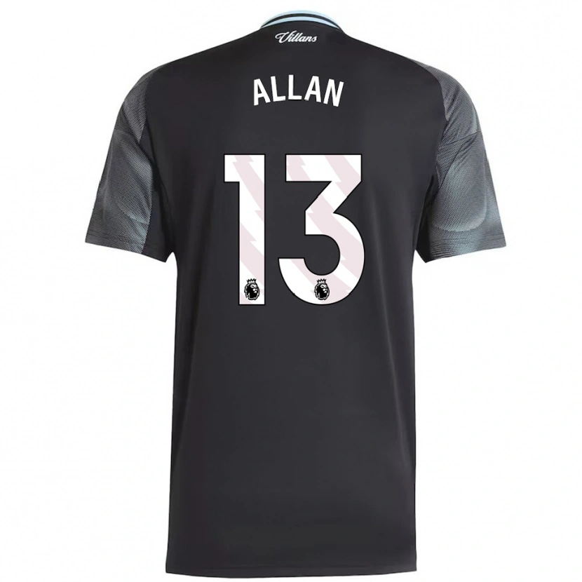 DanxenキッズJack Allan#13ブラック スカイブルーアウェイシャツ2025/26ジャージーユニフォーム