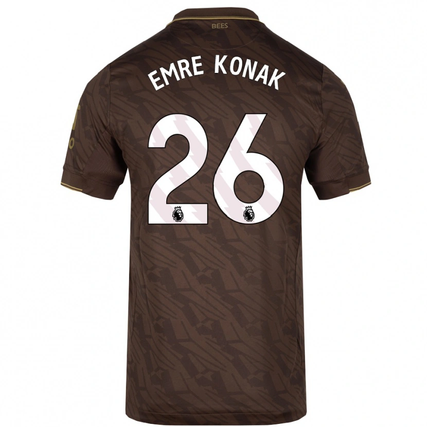 DanxenキッズYunus Emre Konak#26ブラウン ゴールドアウェイシャツ2025/26ジャージーユニフォーム