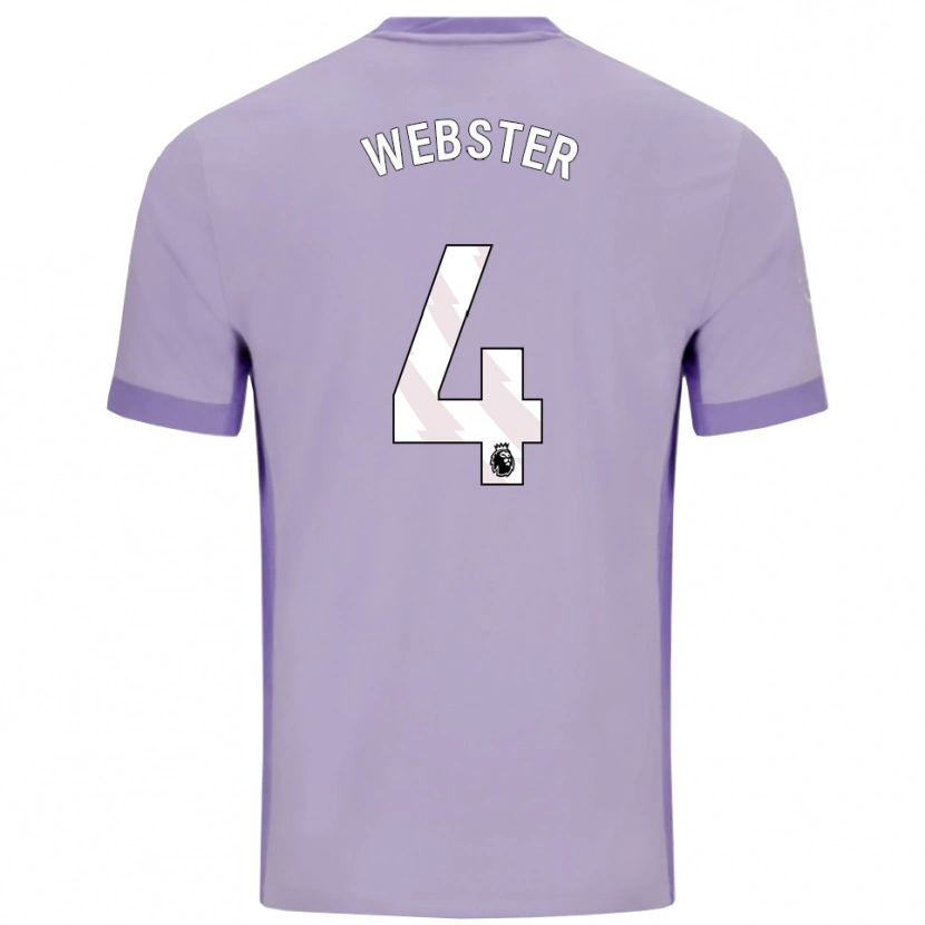 Danxenキッズアダム・ウェブスター#4タロ パープル ホワイトアウェイシャツ2025/26ジャージーユニフォーム