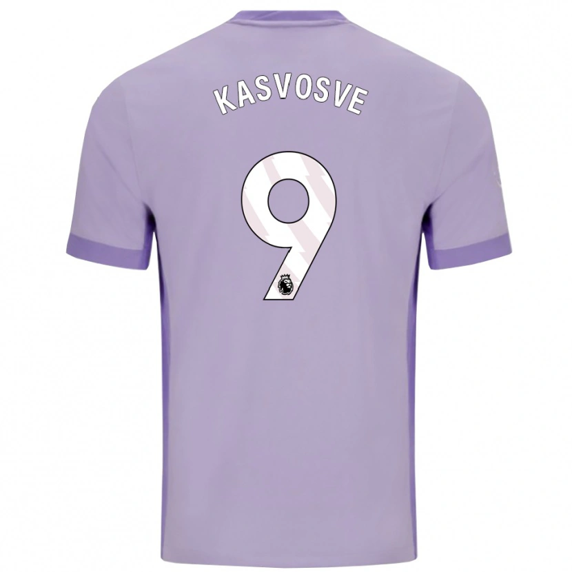 Danxenキッズヘンリー・カスボスヴェ#9タロ パープル ホワイトアウェイシャツ2025/26ジャージーユニフォーム
