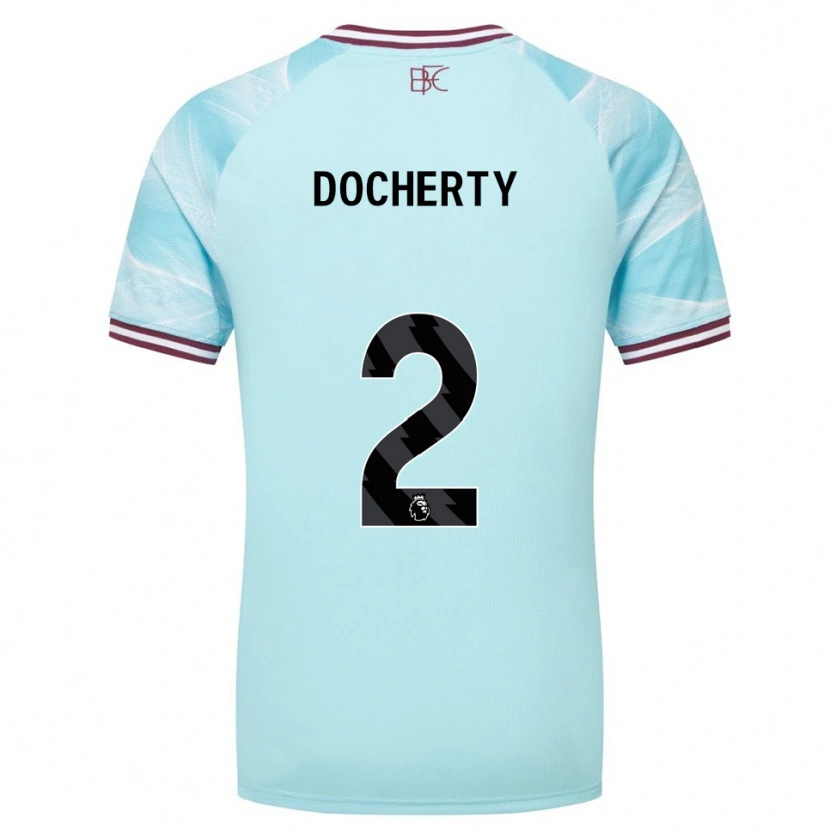 Danxenキッズチャーリー・ドハーティ#2スカイブルー バーガンディアウェイシャツ2025/26ジャージーユニフォーム