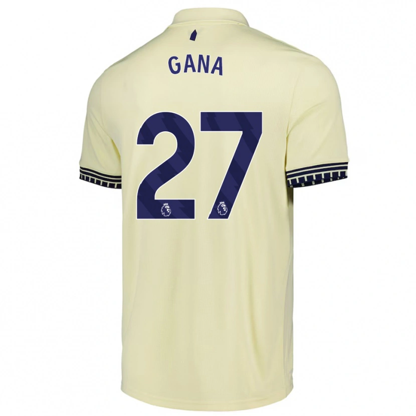 Danxenキッズイドリッサ・ゲイェ#27オフホワイト ブラックアウェイシャツ2025/26ジャージーユニフォーム