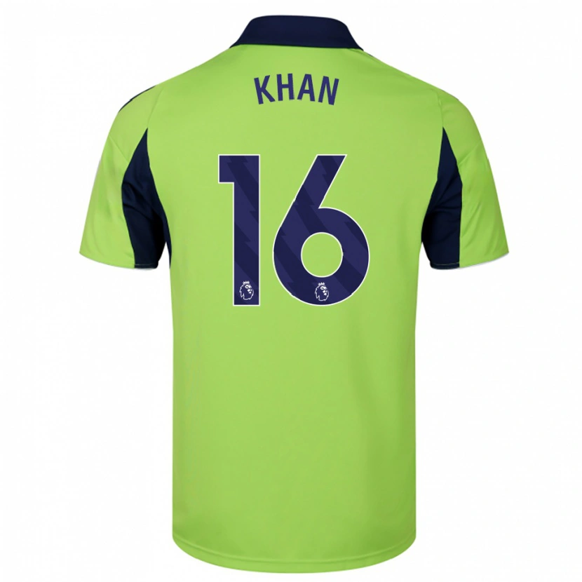 DanxenキッズRuban Khan#16グリーン ネイビー ホワイトアウェイシャツ2025/26ジャージーユニフォーム