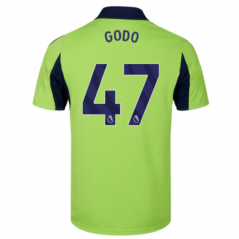 DanxenキッズMartial Godo#47グリーン ネイビー ホワイトアウェイシャツ2025/26ジャージーユニフォーム