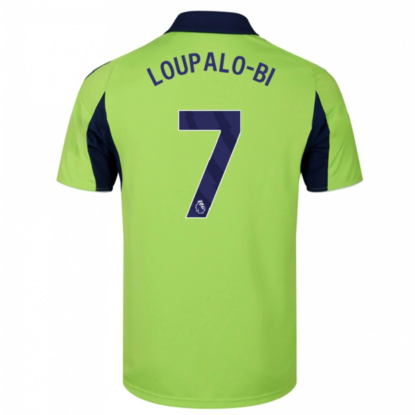 DanxenキッズAaron Loupalo-Bi#7グリーン ネイビー ホワイトアウェイシャツ2025/26ジャージーユニフォーム