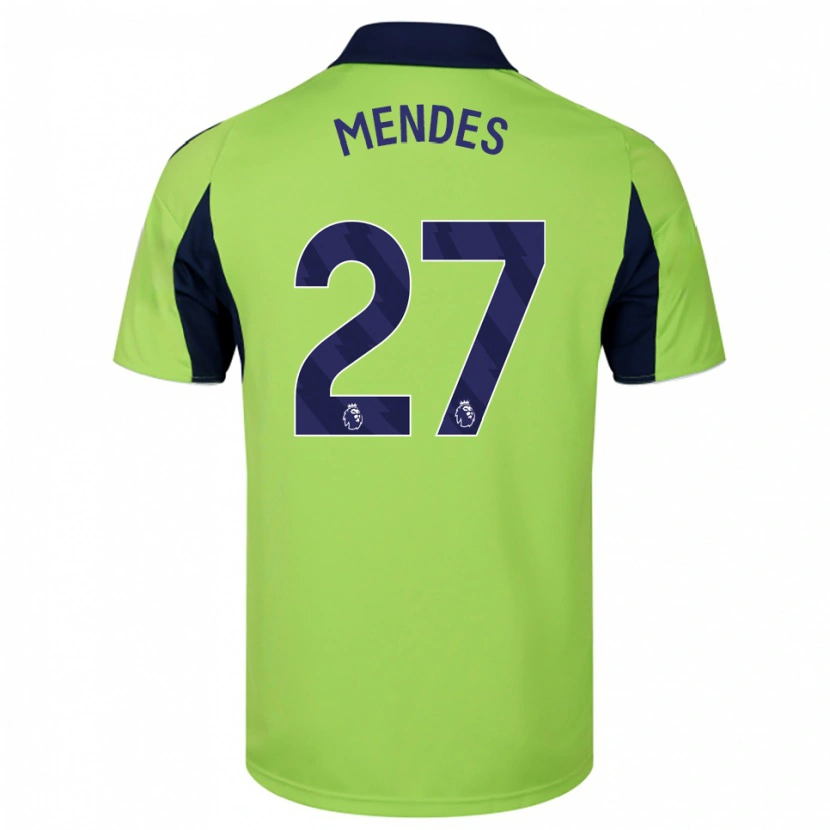 DanxenキッズMegalie Mendes#27グリーン ネイビー ホワイトアウェイシャツ2025/26ジャージーユニフォーム