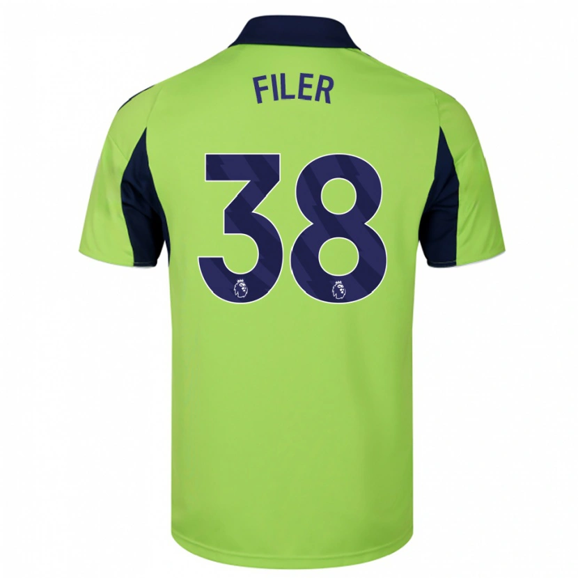 DanxenキッズMaddie Filer#38グリーン ネイビー ホワイトアウェイシャツ2025/26ジャージーユニフォーム