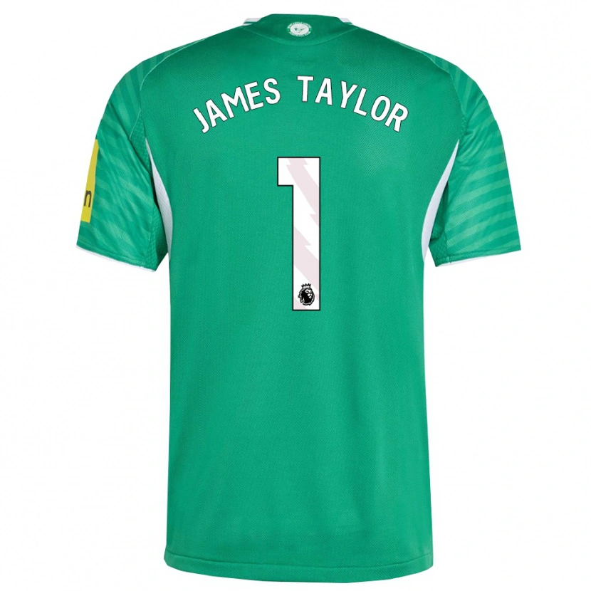 DanxenキッズJames Taylor#1グリーン ホワイトアウェイシャツ2025/26ジャージーユニフォーム
