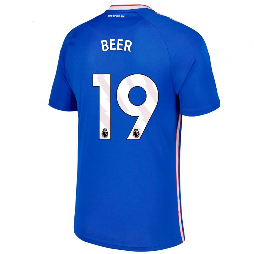 Danxenキッズミーガン・ビール#19ブルー ホワイトアウェイシャツ2025/26ジャージーユニフォーム