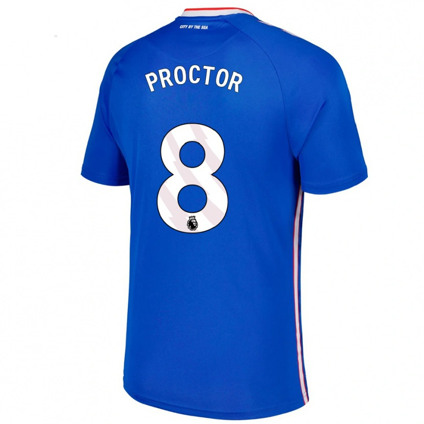 DanxenキッズTom Proctor#8ブルー ホワイトアウェイシャツ2025/26ジャージーユニフォーム