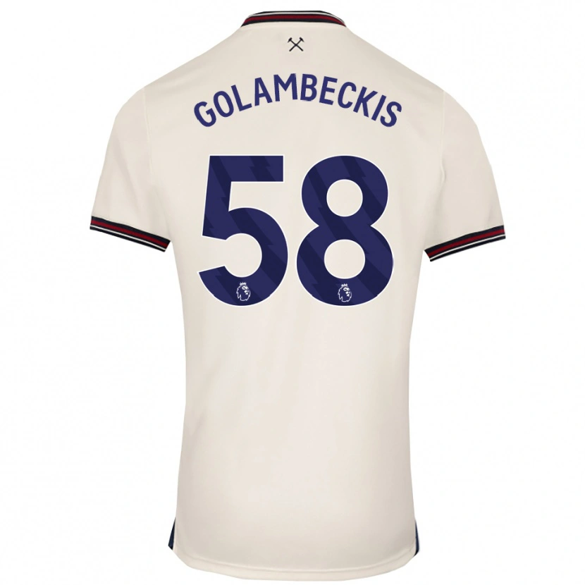DanxenキッズAiridas Golambeckis#58オフホワイトアウェイシャツ2025/26ジャージーユニフォーム