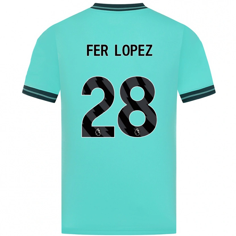 Danxenキッズフェルナンド・ロペス・ゴンサレス#28スカイブルー グリーンアウェイシャツ2025/26ジャージーユニフォーム