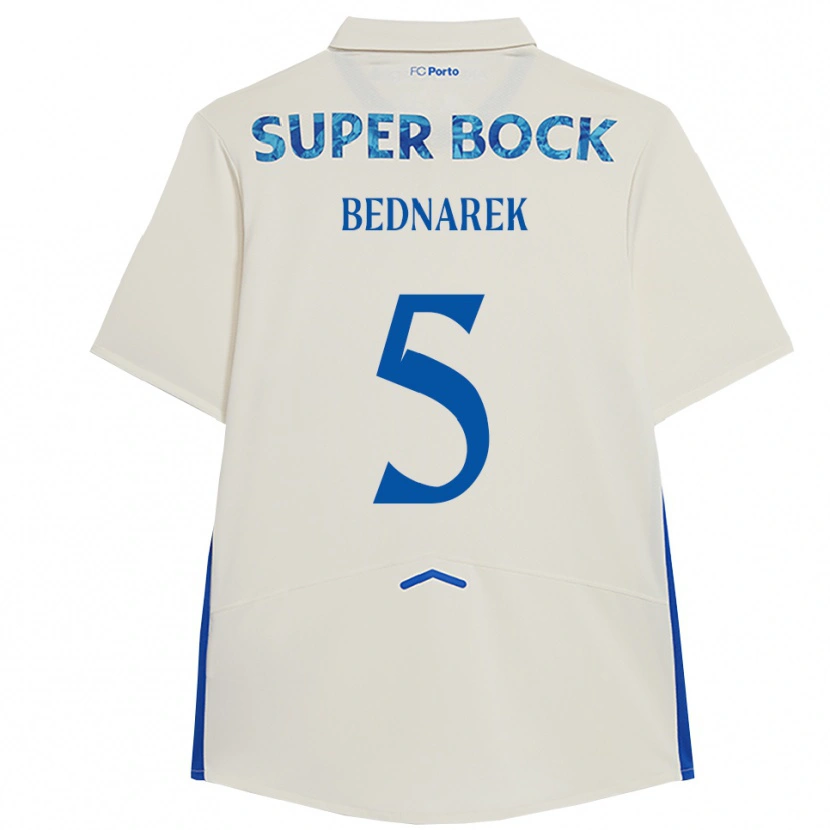 Danxenキッズヤン・ベドナレク#5ホワイト ブルーサードユニフォームシャツ2025/26ジャージーユニフォーム