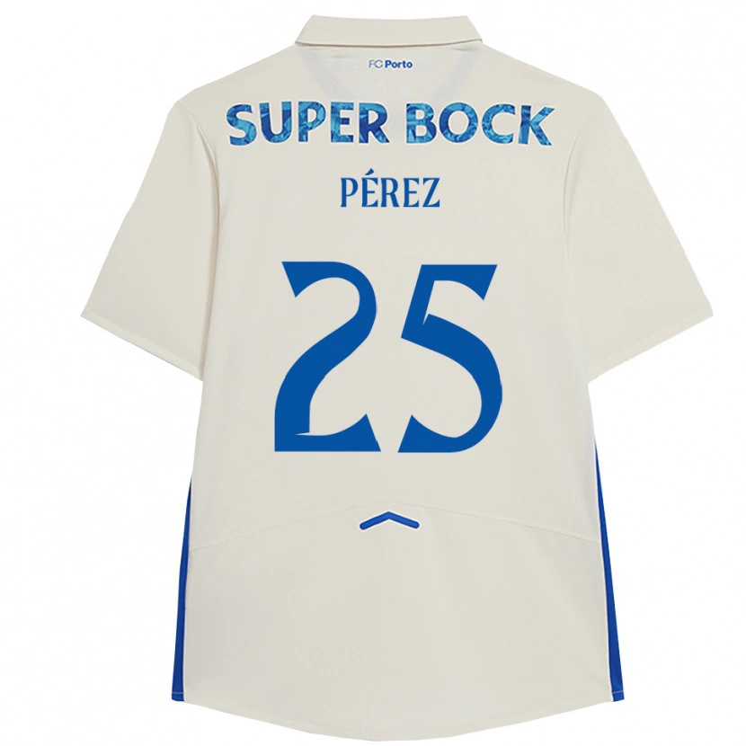 DanxenキッズTomás Pérez#25ホワイト ブルーサードユニフォームシャツ2025/26ジャージーユニフォーム