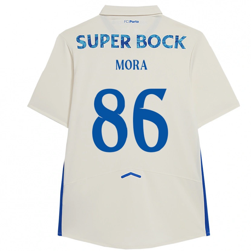 Danxenキッズロドリゴ・モラ#86ホワイト ブルーサードユニフォームシャツ2025/26ジャージーユニフォーム