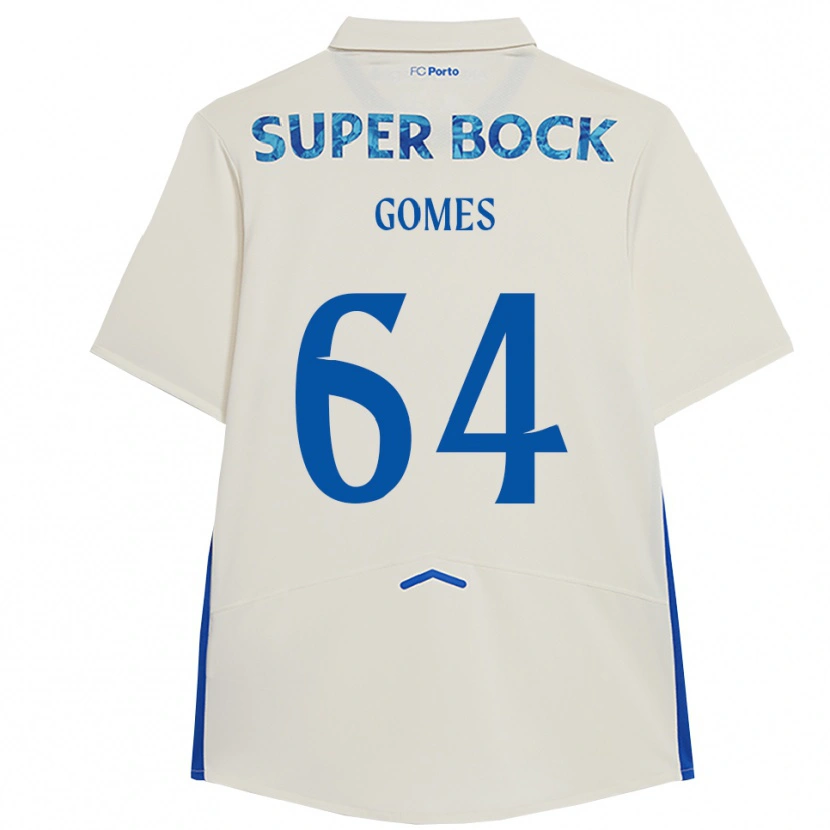 Danxenキッズルイス・ゴメス#64ホワイト ブルーサードユニフォームシャツ2025/26ジャージーユニフォーム