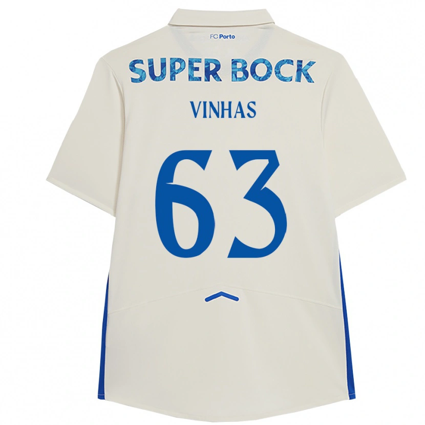 DanxenキッズDavid Vinhas#63ホワイト ブルーサードユニフォームシャツ2025/26ジャージーユニフォーム