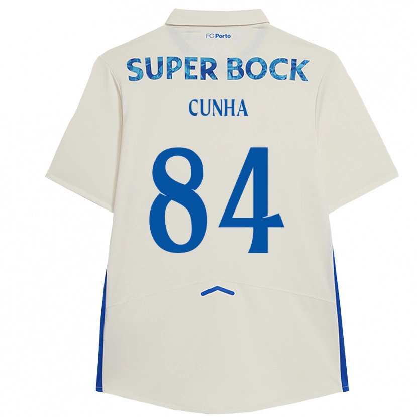 DanxenキッズMartim Cunha#84ホワイト ブルーサードユニフォームシャツ2025/26ジャージーユニフォーム