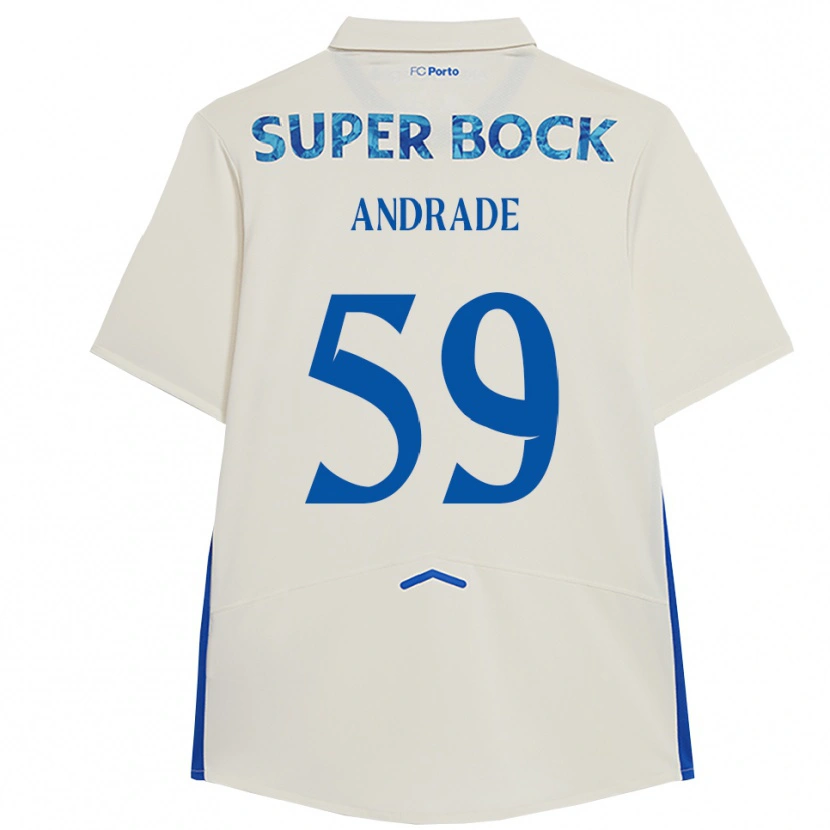 DanxenキッズTiago Andrade#59ホワイト ブルーサードユニフォームシャツ2025/26ジャージーユニフォーム