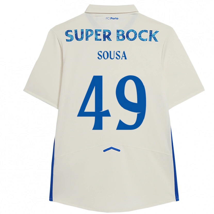 Danxenキッズゴンサロ・サントス・ソウザ#49ホワイト ブルーサードユニフォームシャツ2025/26ジャージーユニフォーム