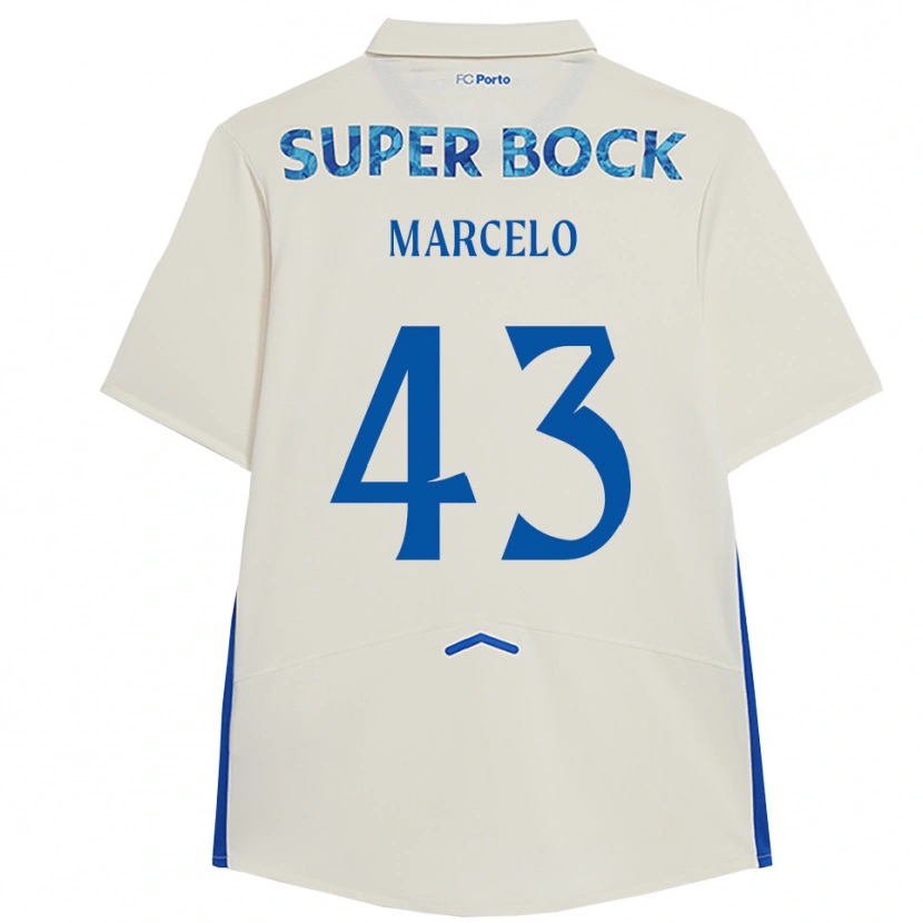 Danxenキッズジョアン・マルセロ#43ホワイト ブルーサードユニフォームシャツ2025/26ジャージーユニフォーム