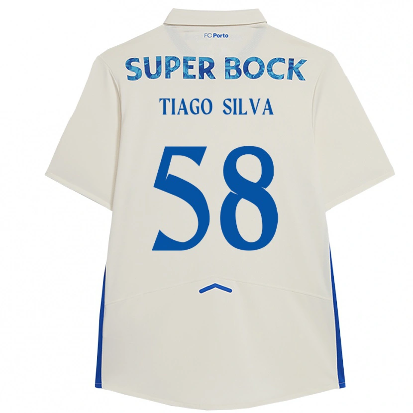 Danxenキッズチアゴ・エミリアーノ・ダ・シウバ#58ホワイト ブルーサードユニフォームシャツ2025/26ジャージーユニフォーム