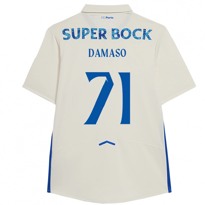 DanxenキッズNico Damaso#71ホワイト ブルーサードユニフォームシャツ2025/26ジャージーユニフォーム