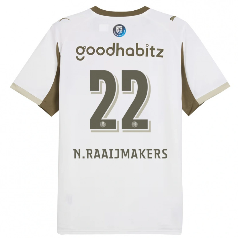 DanxenキッズNiels Raaijmakers#22ホワイト グレーサードユニフォームシャツ2025/26ジャージーユニフォーム
