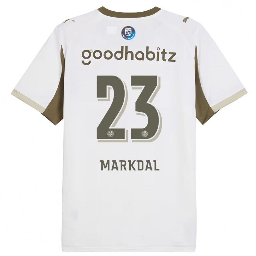 DanxenキッズMikkel Markdal#23ホワイト グレーサードユニフォームシャツ2025/26ジャージーユニフォーム
