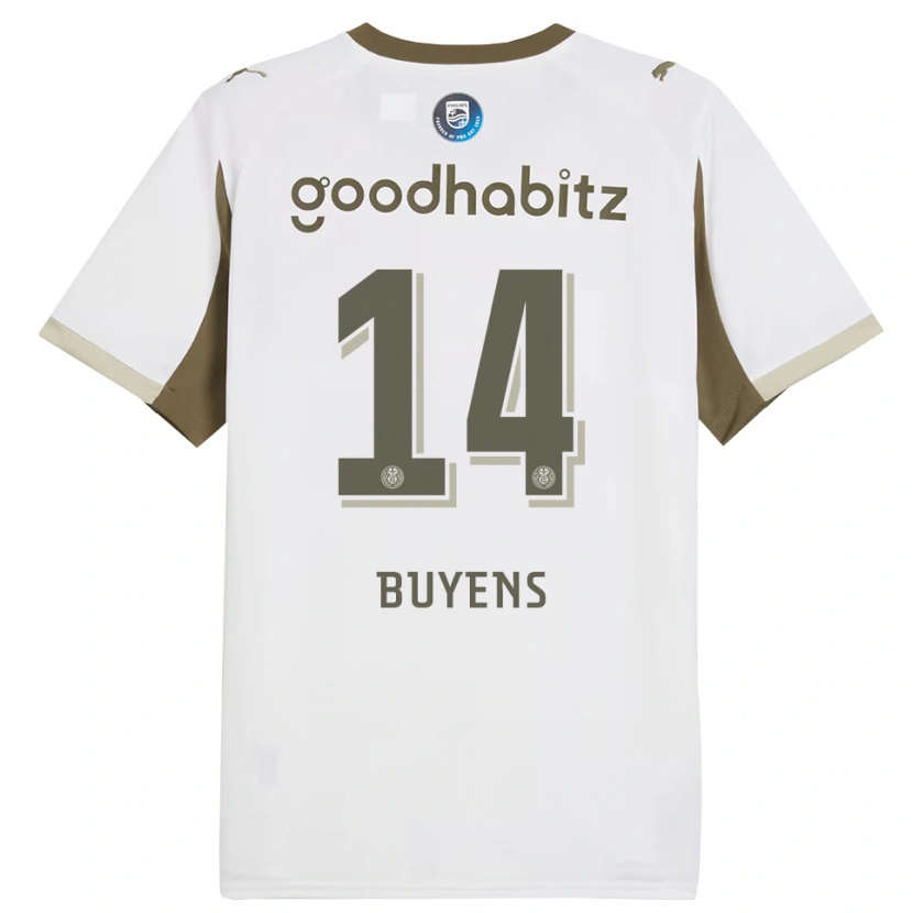 DanxenキッズMathieu Buyens#14ホワイト グレーサードユニフォームシャツ2025/26ジャージーユニフォーム