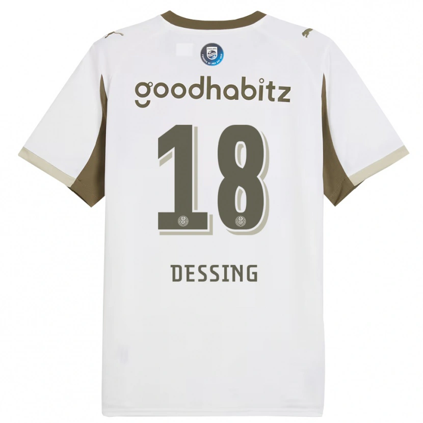 DanxenキッズShanique Dessing#18ホワイト グレーサードユニフォームシャツ2025/26ジャージーユニフォーム