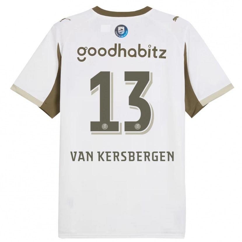 DanxenキッズSander Van Kersbergen#13ホワイト グレーサードユニフォームシャツ2025/26ジャージーユニフォーム