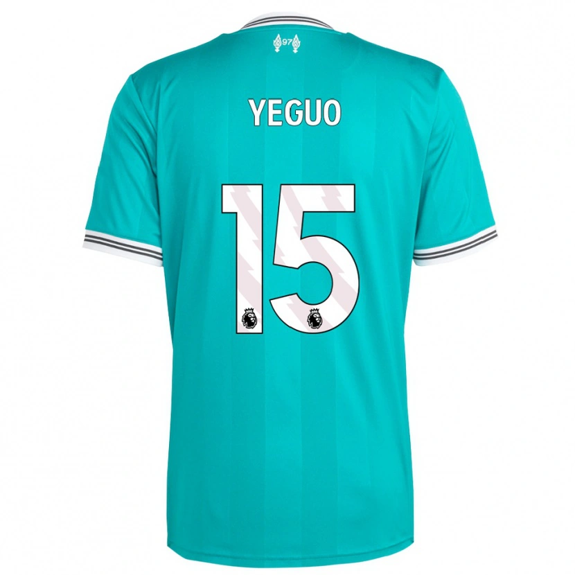 DanxenキッズAiden Yeguo#15グリーン ホワイトサードユニフォームシャツ2025/26ジャージーユニフォーム