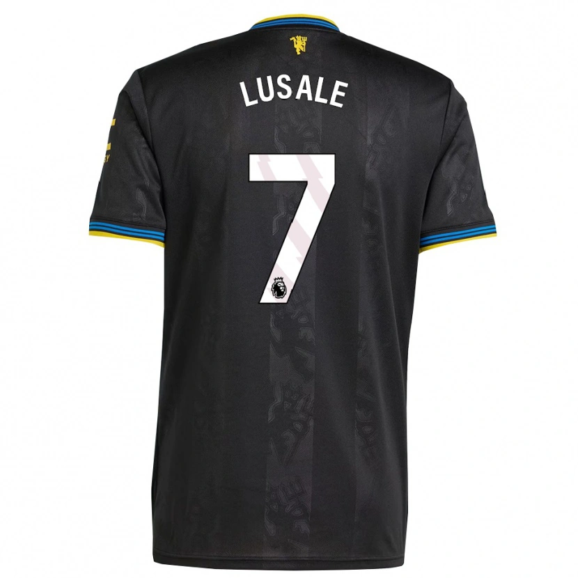 DanxenキッズSamuel Lusale#7ブラック イエロー ブルーサードユニフォームシャツ2025/26ジャージーユニフォーム