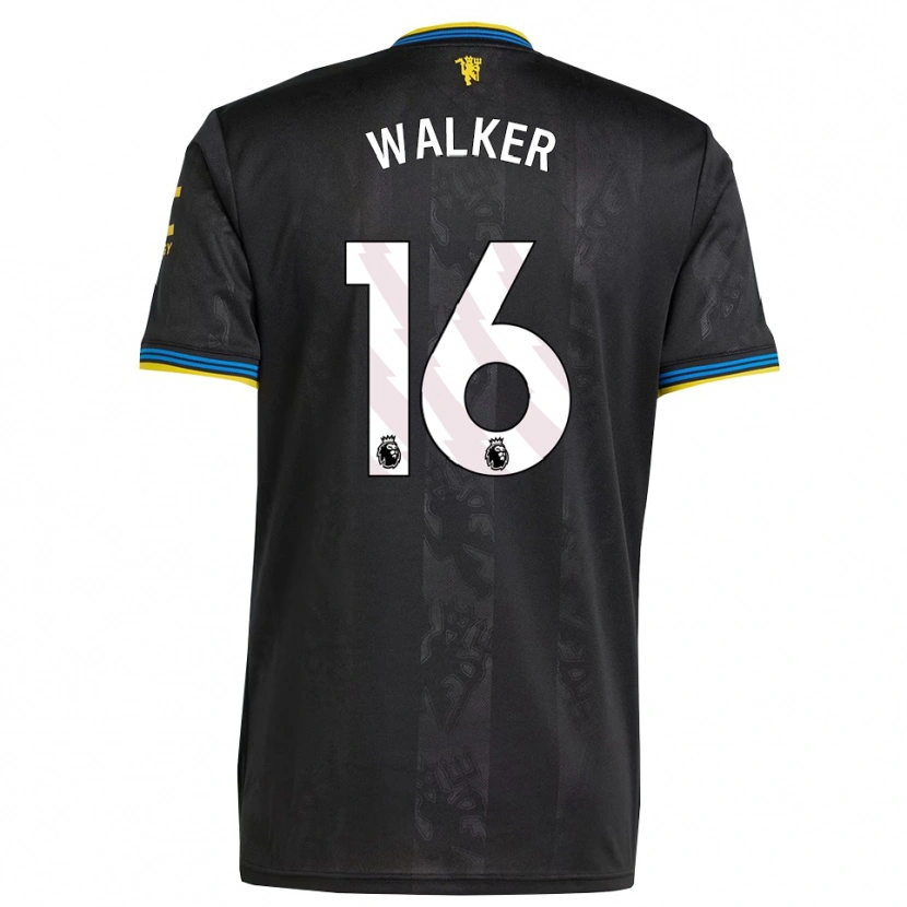 DanxenキッズAlfie Walker#16ブラック イエロー ブルーサードユニフォームシャツ2025/26ジャージーユニフォーム