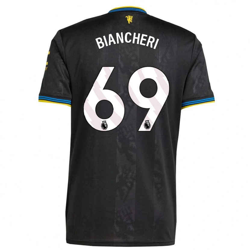 Danxenキッズガブリエレ・ビアンケリ#69ブラック イエロー ブルーサードユニフォームシャツ2025/26ジャージーユニフォーム