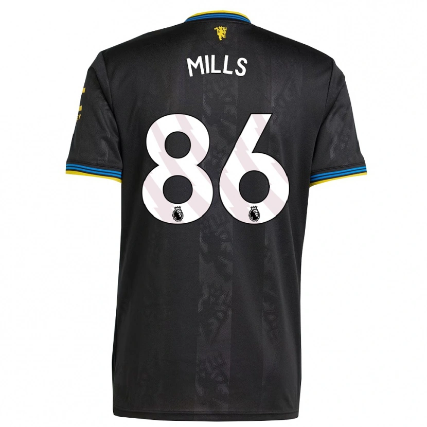 DanxenキッズAlbert Mills#86ブラック イエロー ブルーサードユニフォームシャツ2025/26ジャージーユニフォーム