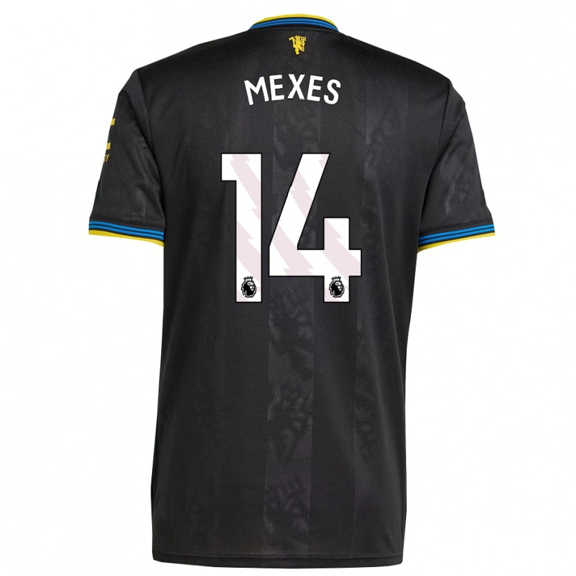 DanxenキッズSilva Mexes#14ブラック イエロー ブルーサードユニフォームシャツ2025/26ジャージーユニフォーム