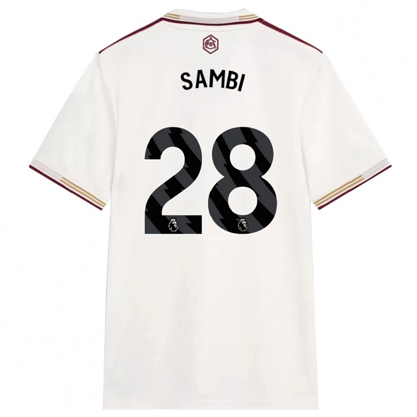 Danxenキッズサンビ・ロコンガ#28オフホワイト バーガンディサードユニフォームシャツ2025/26ジャージーユニフォーム
