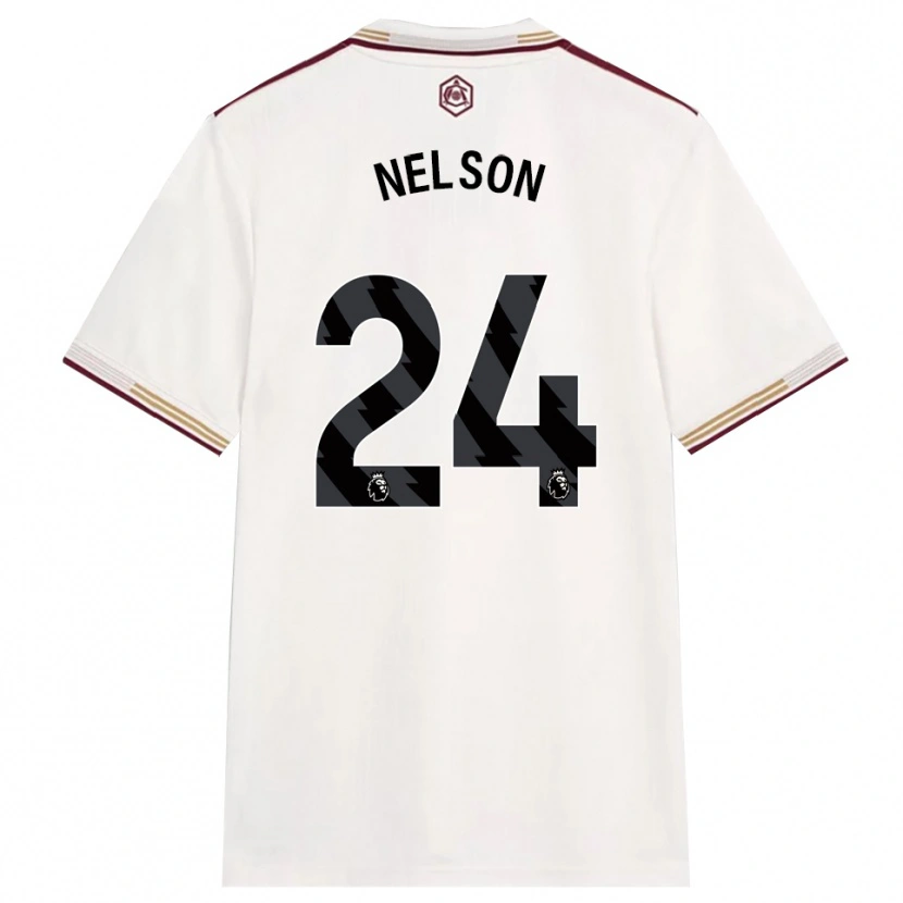 Danxenキッズリース・ネルソン#24オフホワイト バーガンディサードユニフォームシャツ2025/26ジャージーユニフォーム