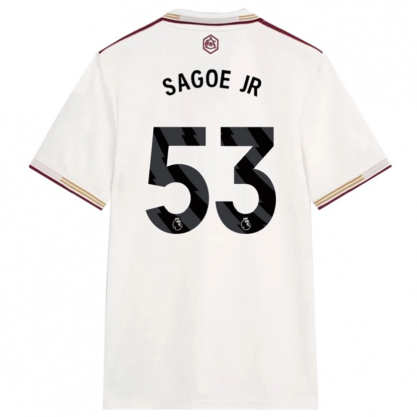 Danxenキッズチャールズ・サゴ・ジュニア#53オフホワイト バーガンディサードユニフォームシャツ2025/26ジャージーユニフォーム