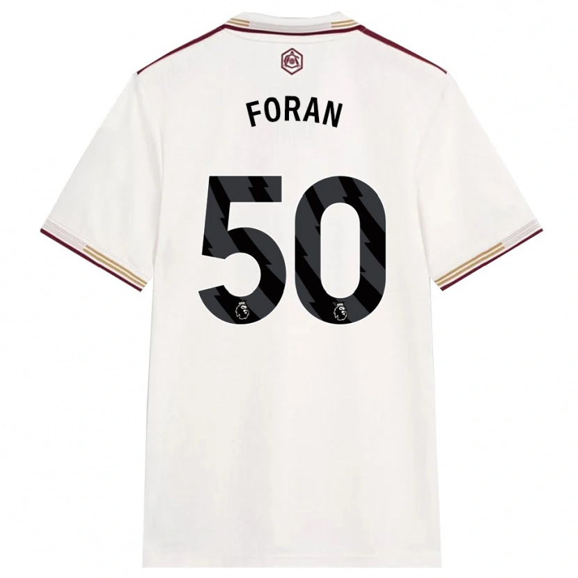 Danxenキッズテイラー・フォラン#50オフホワイト バーガンディサードユニフォームシャツ2025/26ジャージーユニフォーム