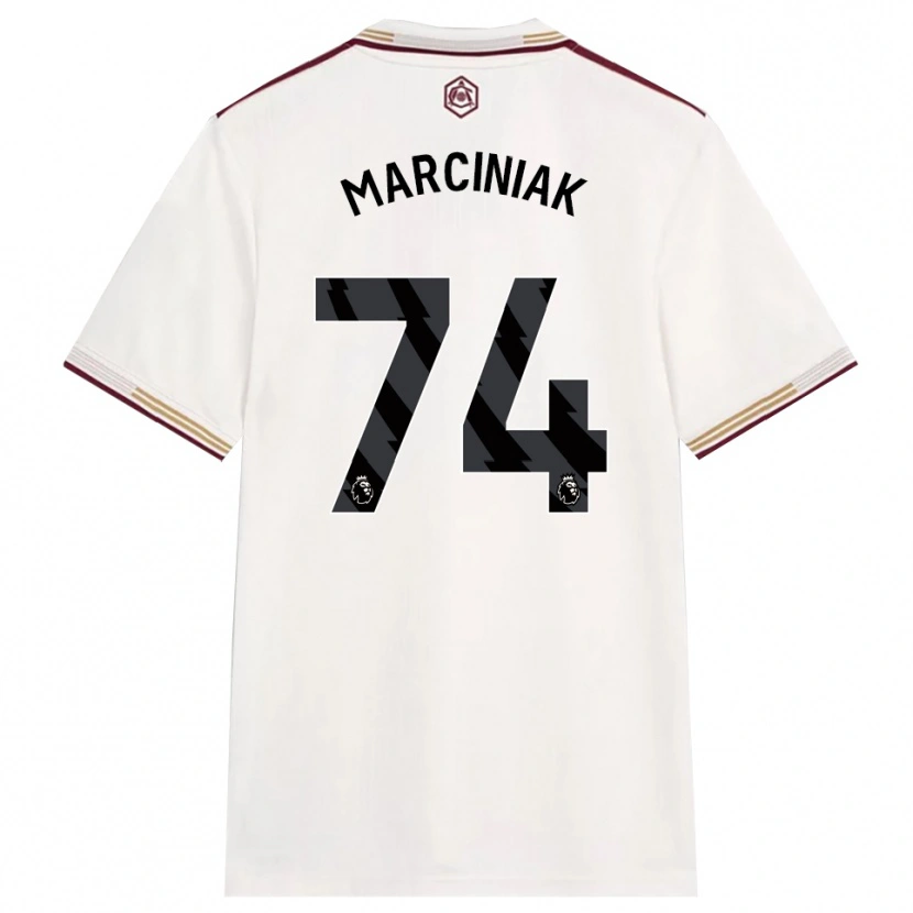 DanxenキッズAlex Marciniak#74オフホワイト バーガンディサードユニフォームシャツ2025/26ジャージーユニフォーム